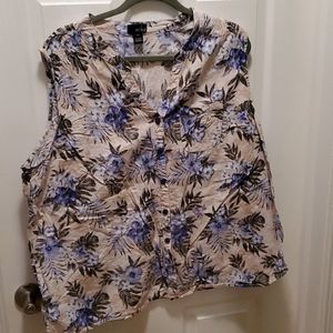 Sleeveless floral shirt